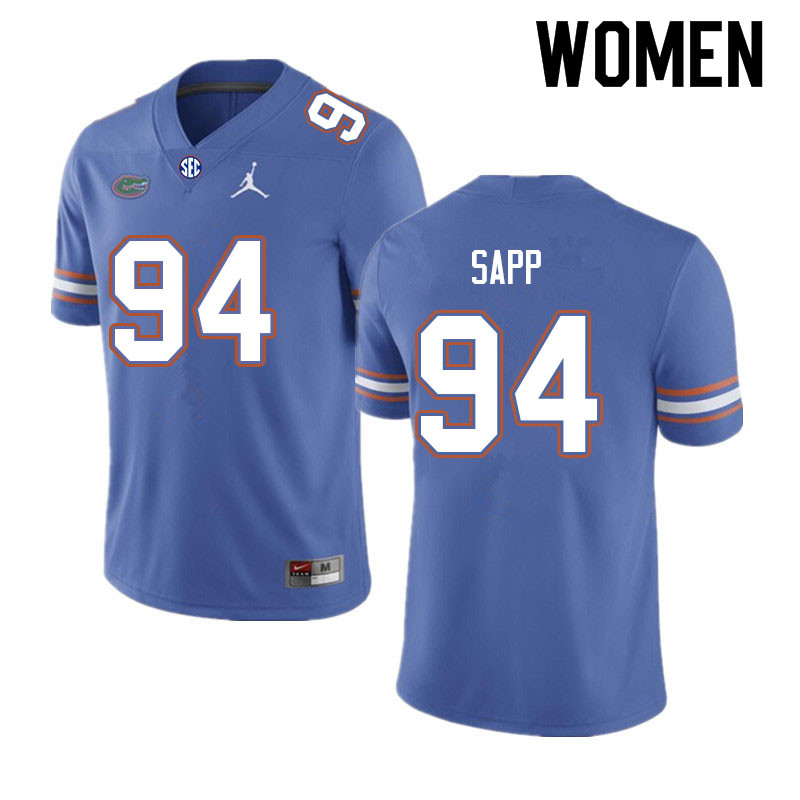 Women #94 Tyreak Sapp Florida Gators College Football Jerseys Sale-Royal